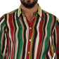 Dolce & Gabbana Multicolor Striped Long Sleeve Silk Shirt