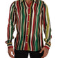 Dolce & Gabbana Multicolor Striped Long Sleeve Silk Shirt