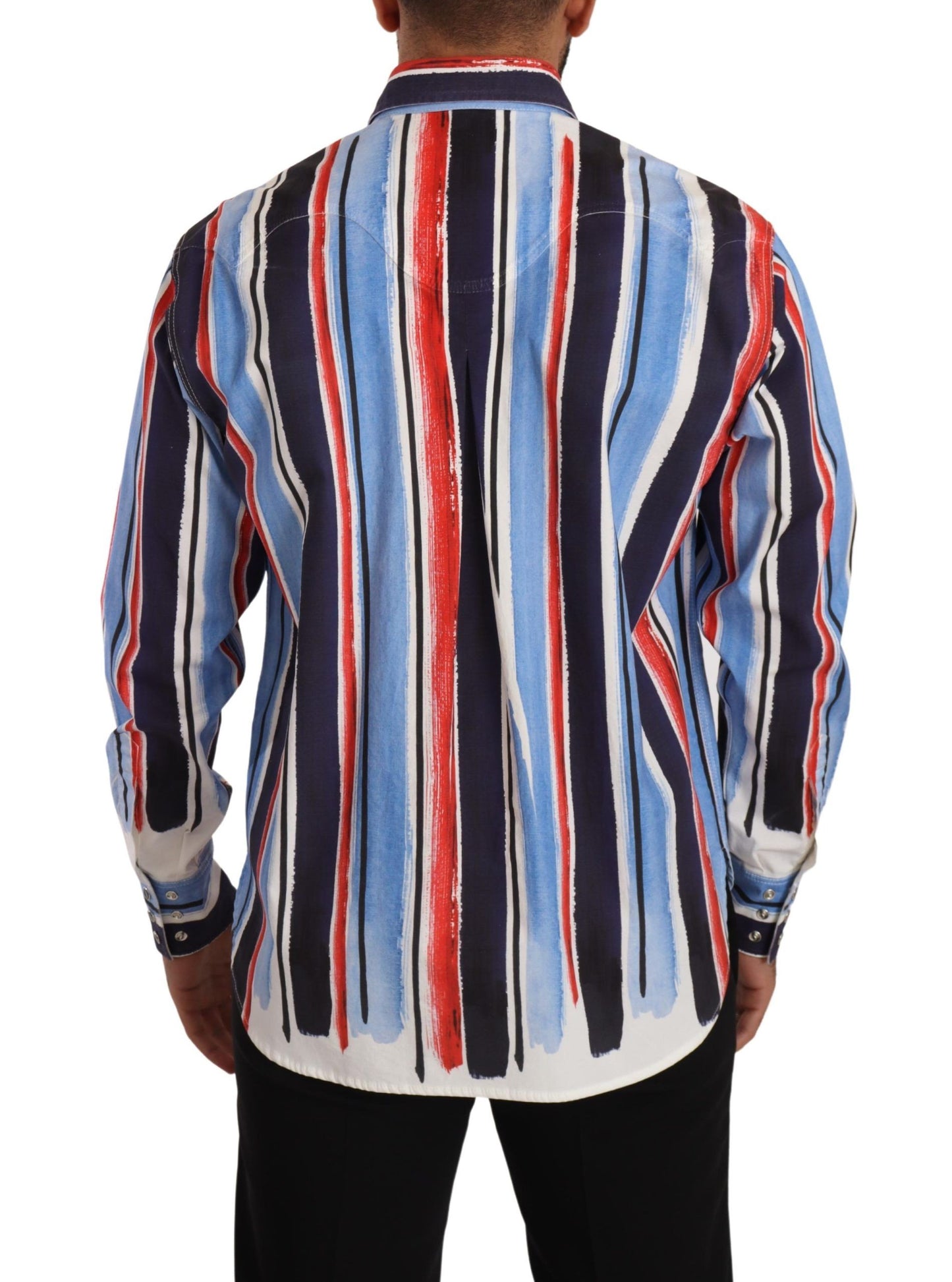 Dolce & Gabbana Red White Blue Striped Shirt