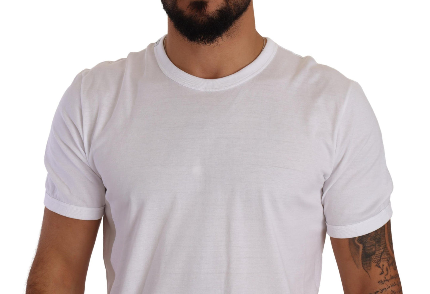 Dolce & Gabbana White Crewneck Short Sleeve Cotton T-shirt