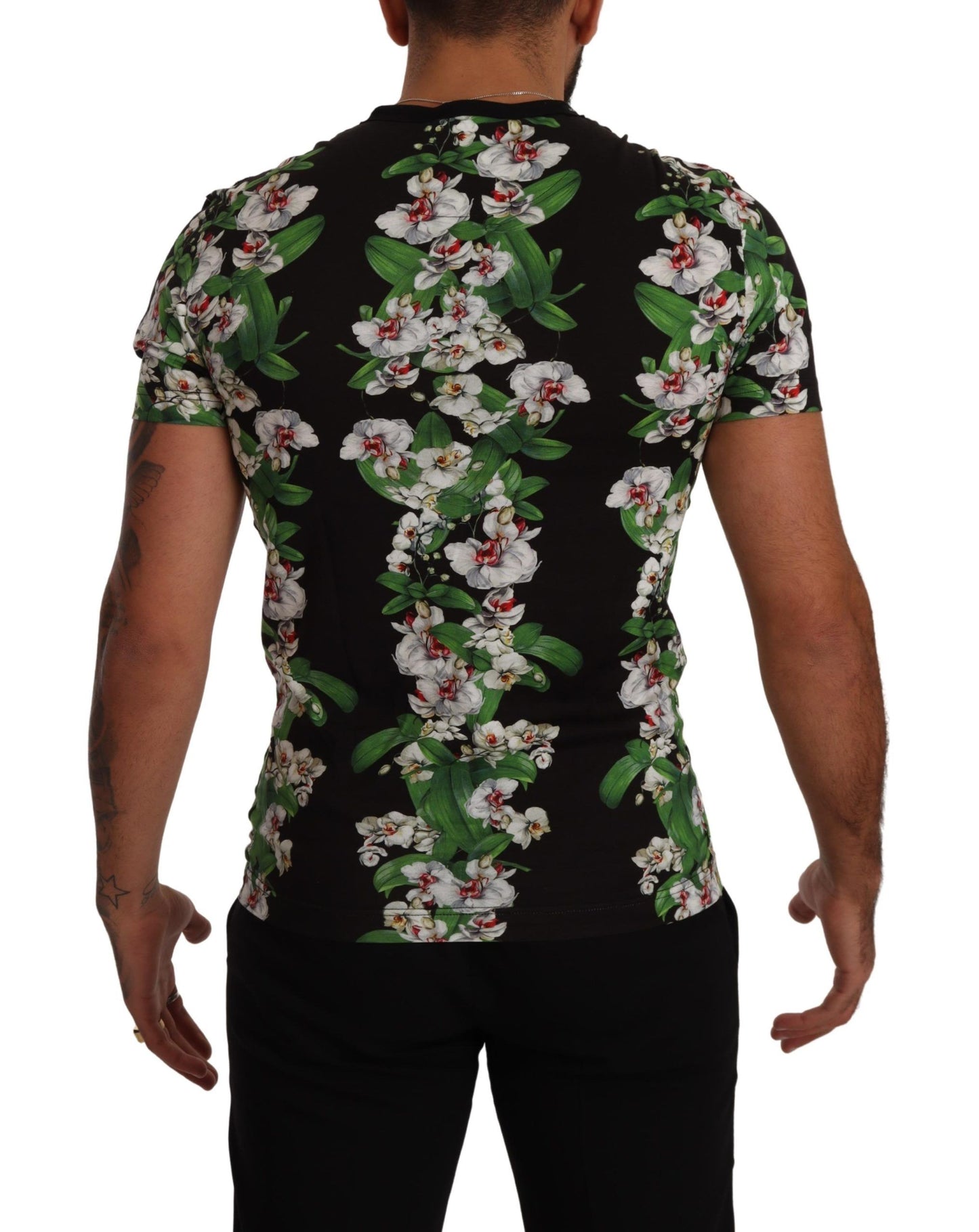 Dolce & Gabbana Black Floral Print Crewneck T-shirt