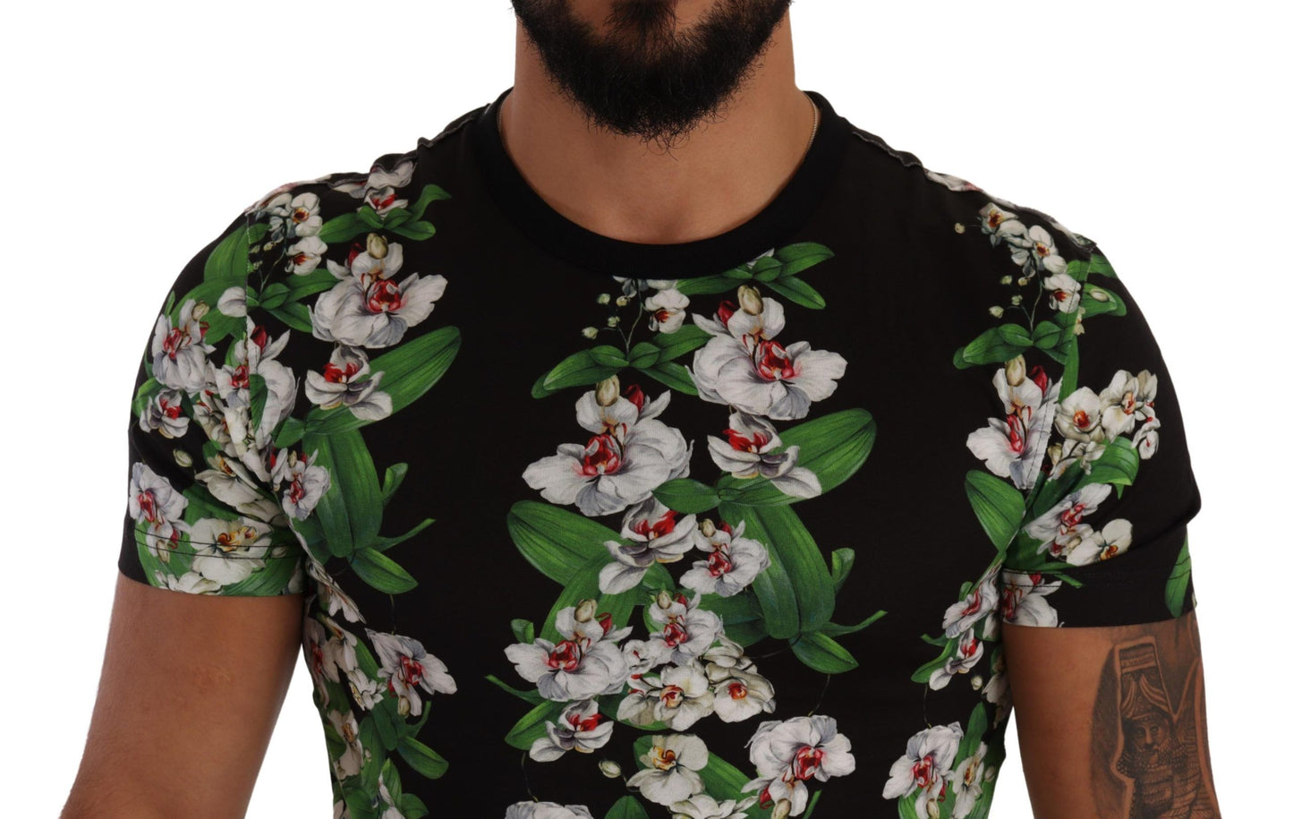 Dolce & Gabbana Black Floral Print Crewneck T-shirt