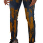 Dolce & Gabbana Blue Yellow Dye Cotton Skinny Men Denim Jeans