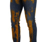 Dolce & Gabbana Blue Yellow Dye Cotton Skinny Men Denim Jeans