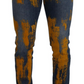 Dolce & Gabbana Blue Yellow Dye Cotton Skinny Men Denim Jeans