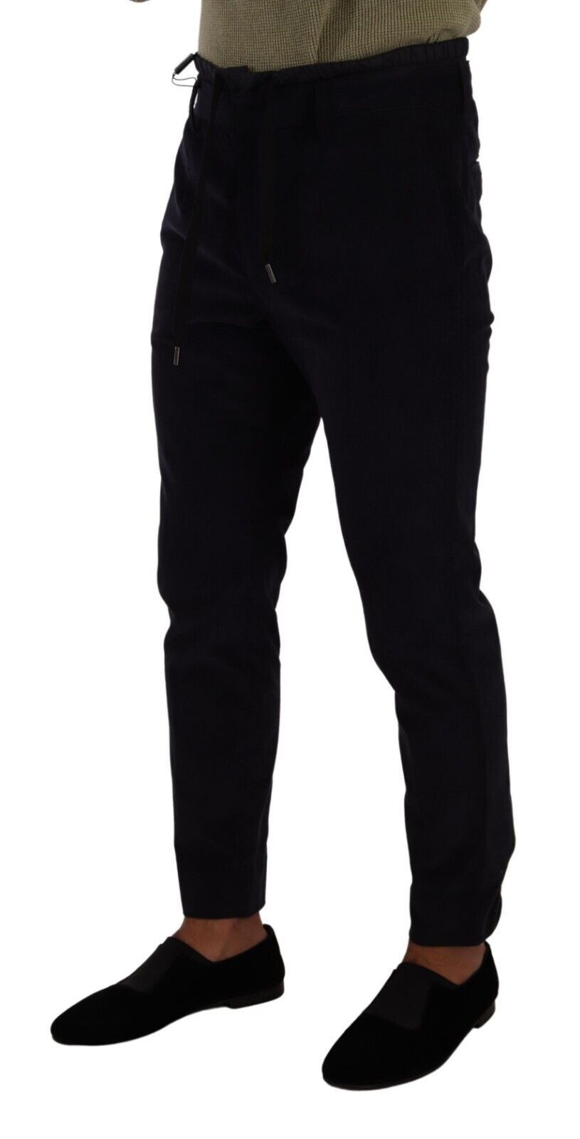 Dolce & Gabbana Blue Cotton Skinny Corduroy Trouser Pants