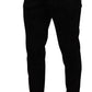 Dolce & Gabbana Black Brocade Skinny Formal Trouser Dress Pants