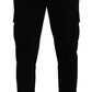 Dolce & Gabbana Black Viscose Skinny Cargo Trouser Pants