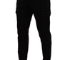 Dolce & Gabbana Black Viscose Skinny Cargo Trouser Pants