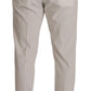 Dolce & Gabbana White Corduroy Cotton Men Tapered Pants