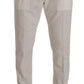 Dolce & Gabbana White Corduroy Cotton Men Tapered Pants