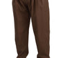 Dolce & Gabbana Brown Leather Tapered High Waist Pants