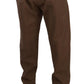 Dolce & Gabbana Brown Leather Tapered High Waist Pants