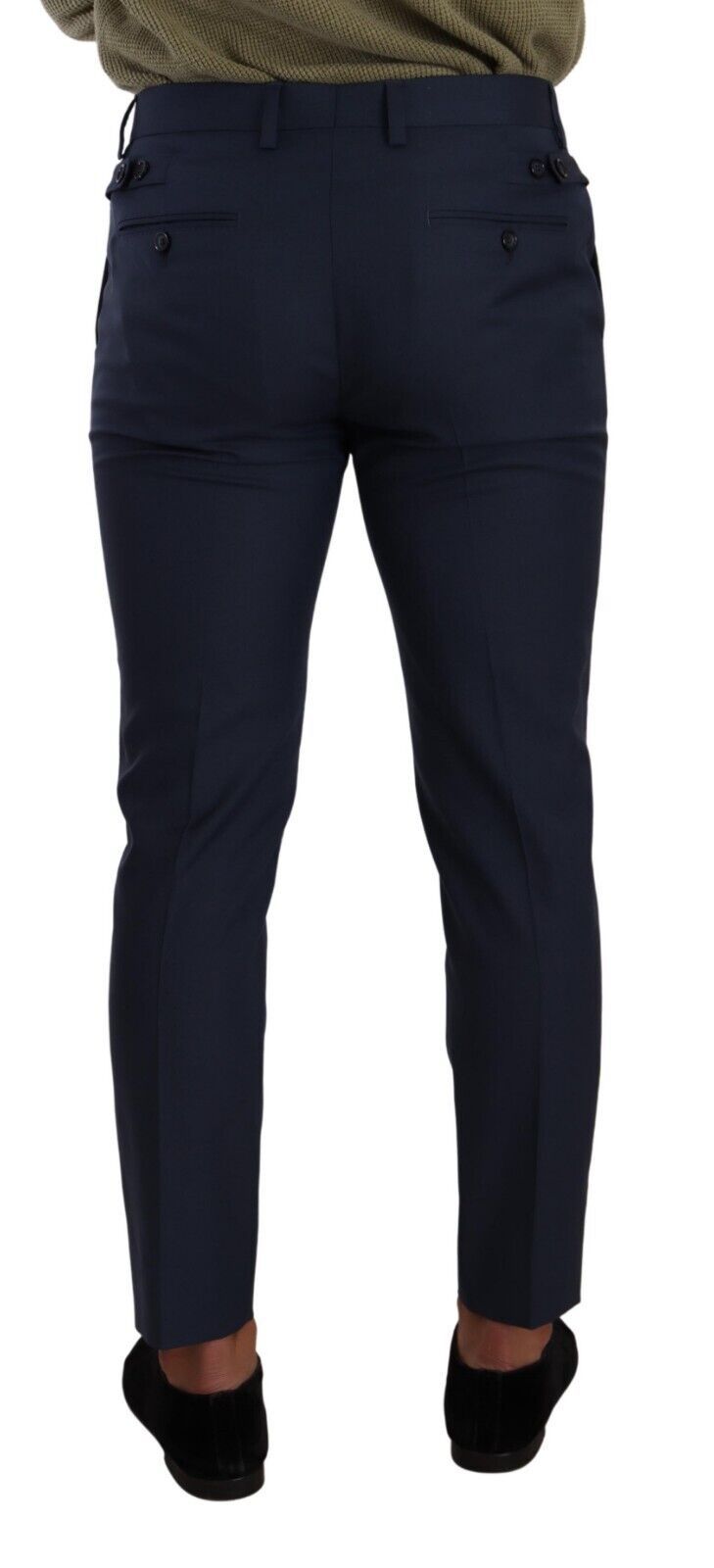 Dolce & Gabbana Dark Blue Wool Skinny Formal Dress Pants