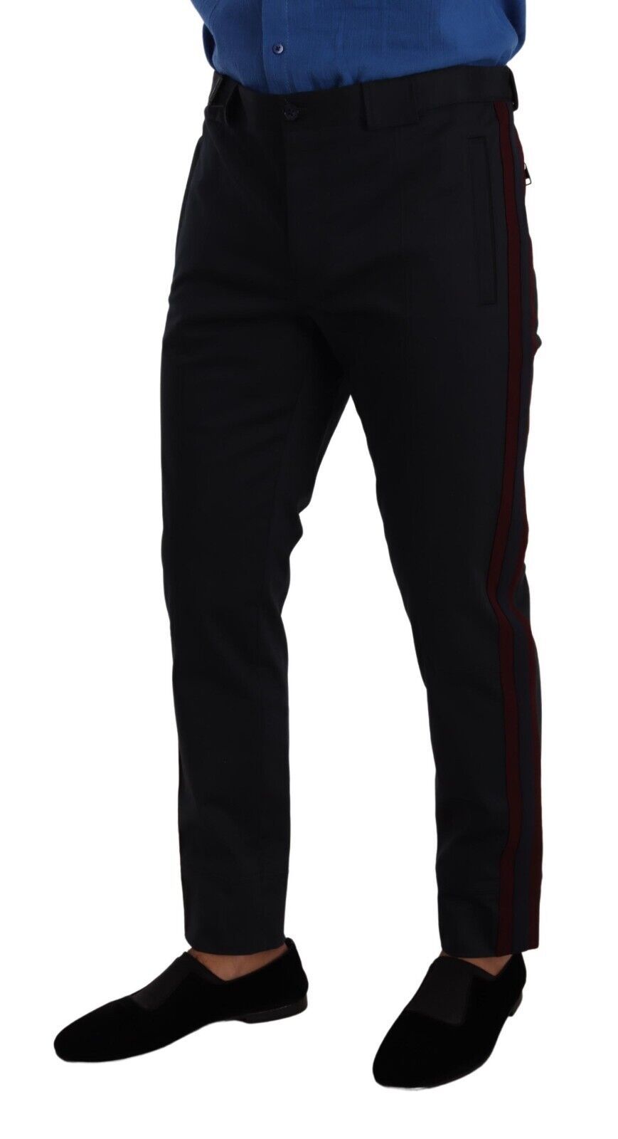 Dolce & Gabbana Blue Bordeaux Cotton Skinny Chino Pants