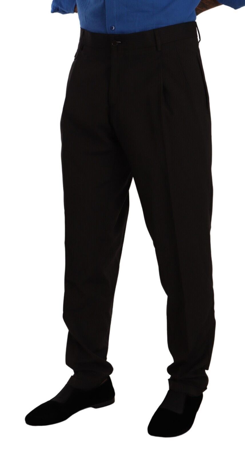 Dolce & Gabbana Brown Wool Skinny Formal Dress Pants