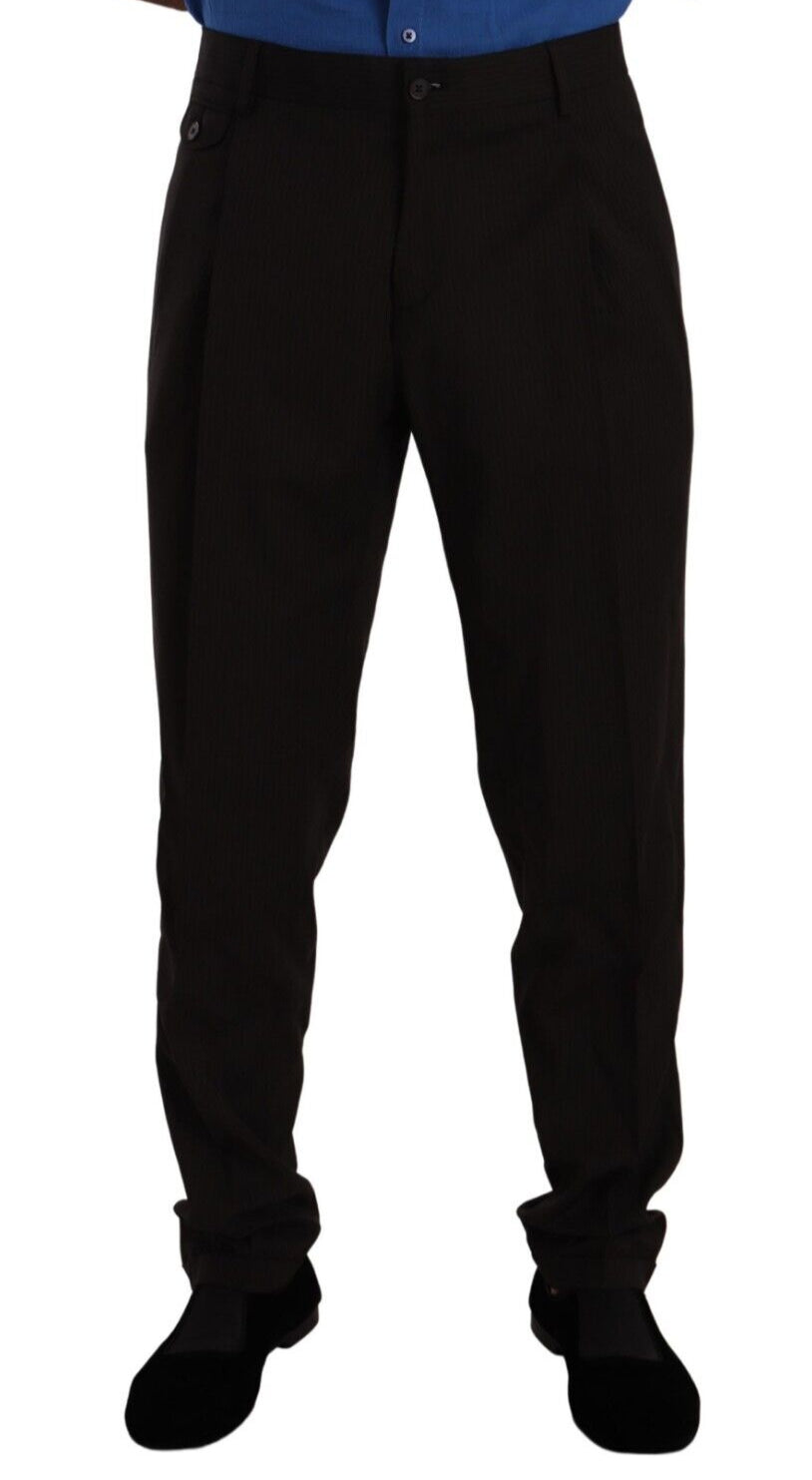 Dolce & Gabbana Brown Wool Skinny Formal Dress Pants