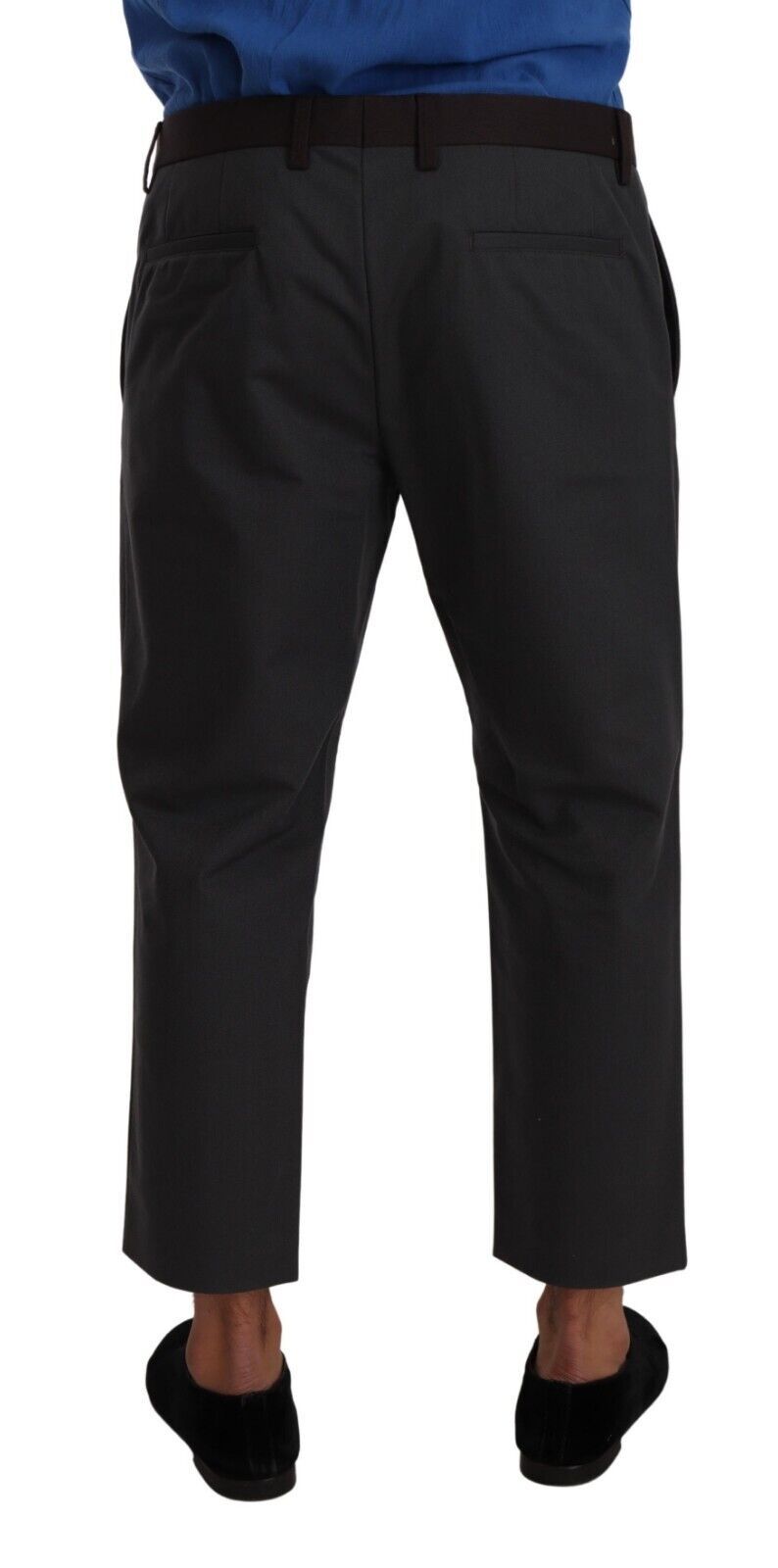 Dolce & Gabbana Gray Bordeaux Striped Cropped Trouser Pants