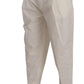 Dolce & Gabbana White Cotton Tapered Men Trouser Dress Pants