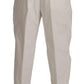 Dolce & Gabbana White Cotton Tapered Men Trouser Dress Pants