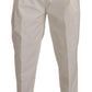 Dolce & Gabbana White Cotton Tapered Men Trouser Dress Pants