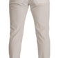 Dolce & Gabbana White Cotton Skinny Corduroy Trouser Pants