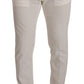 Dolce & Gabbana White Cotton Skinny Corduroy Trouser Pants