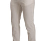 Dolce & Gabbana White Cotton Skinny Corduroy Trouser Pants