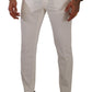 Dolce & Gabbana White Cotton Skinny Corduroy Trouser Pants