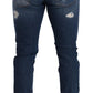 Dolce & Gabbana Blue Wash Cotton Stretch Slim Fit Denim Jeans