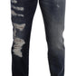 Dolce & Gabbana Blue Cotton Regular Denim Trousers Jeans