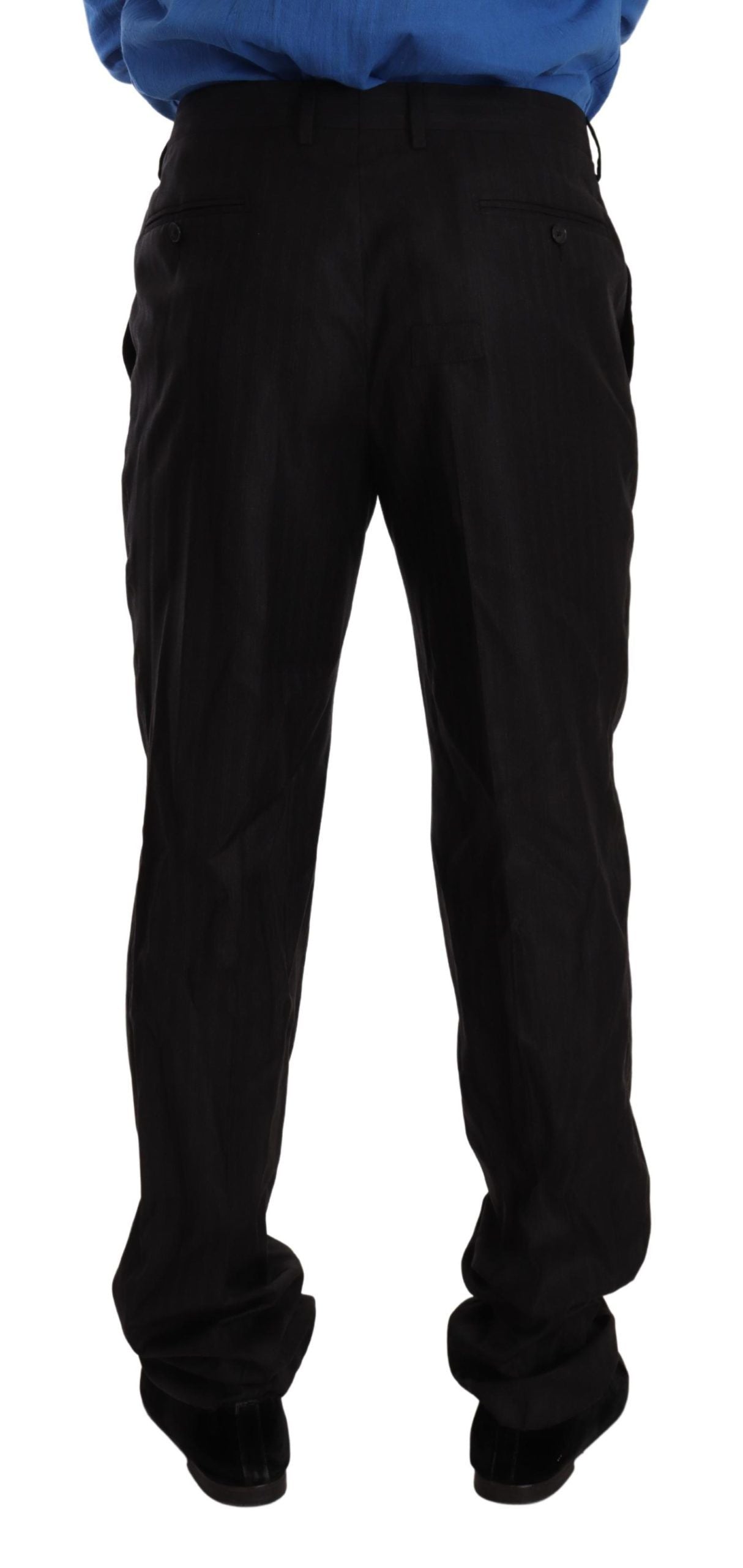 Dolce & Gabbana Gray Wool Silk Dress Trouser Dress Pants