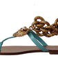 Dolce & Gabbana Blue Leather Devotion Flats Sandals