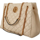 Versace White Nappa Leather Medusa Tote Handbag