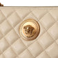 Versace White Nappa Leather Medusa Tote Handbag