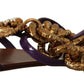 Dolce & Gabbana Purple Leather Devotion Flats Sandals Shoes