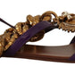 Dolce & Gabbana Purple Leather Devotion Flats Sandals Shoes