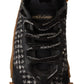 Dolce & Gabbana Black White Fabric Lace Up NS1 Sneakers