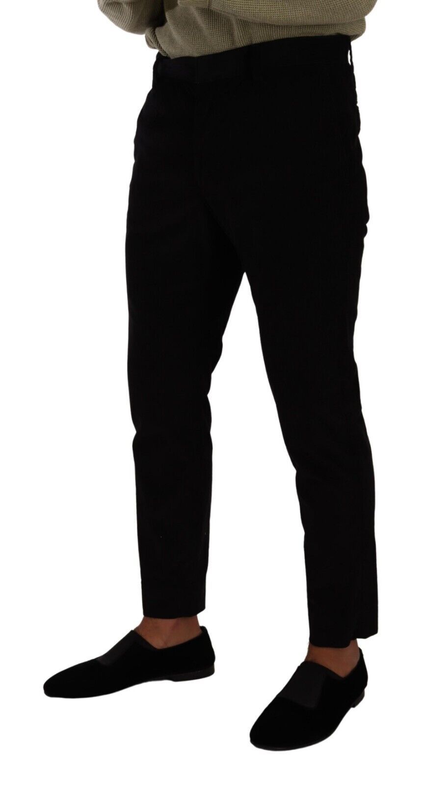 Dolce & Gabbana Black Cotton Corduroy Skinny Trouser Pants