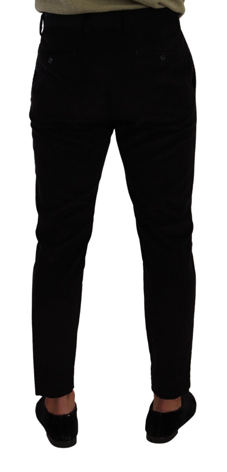 Dolce & Gabbana Black Cotton Corduroy Skinny Trouser Pants