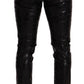 Dolce & Gabbana Black Logo Cotton Stretch Skinny Pants