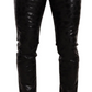 Dolce & Gabbana Black Logo Cotton Stretch Skinny Pants