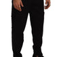 Dolce & Gabbana Black Cotton Stretch Tapered Cargo Pants