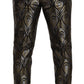 Dolce & Gabbana Silver Gold Jacquard Men Trouser Dress Pants