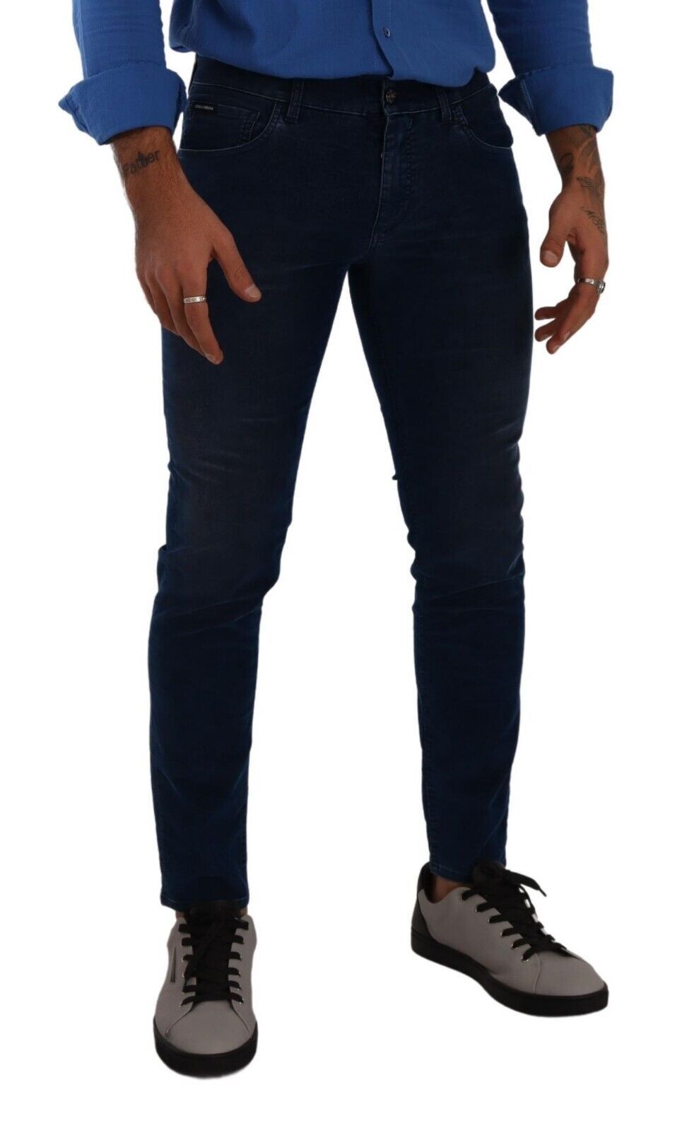 Dolce & Gabbana Blue Slim Fit Cotton Skinny Denim Trouser Jeans