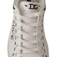 Dolce & Gabbana White Leather Gray LOVE Casual Sneakers Shoes