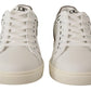 Dolce & Gabbana White Leather Gray LOVE Casual Sneakers Shoes