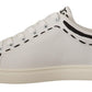 Dolce & Gabbana White Leather Gray LOVE Casual Sneakers Shoes