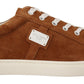 Dolce & Gabbana Brown Suede Leather Low Tops Sneakers Shoes