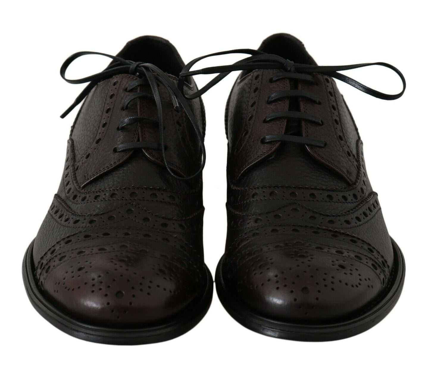 Dolce & Gabbana Brown Leather Wingtip Derby Formal Shoes